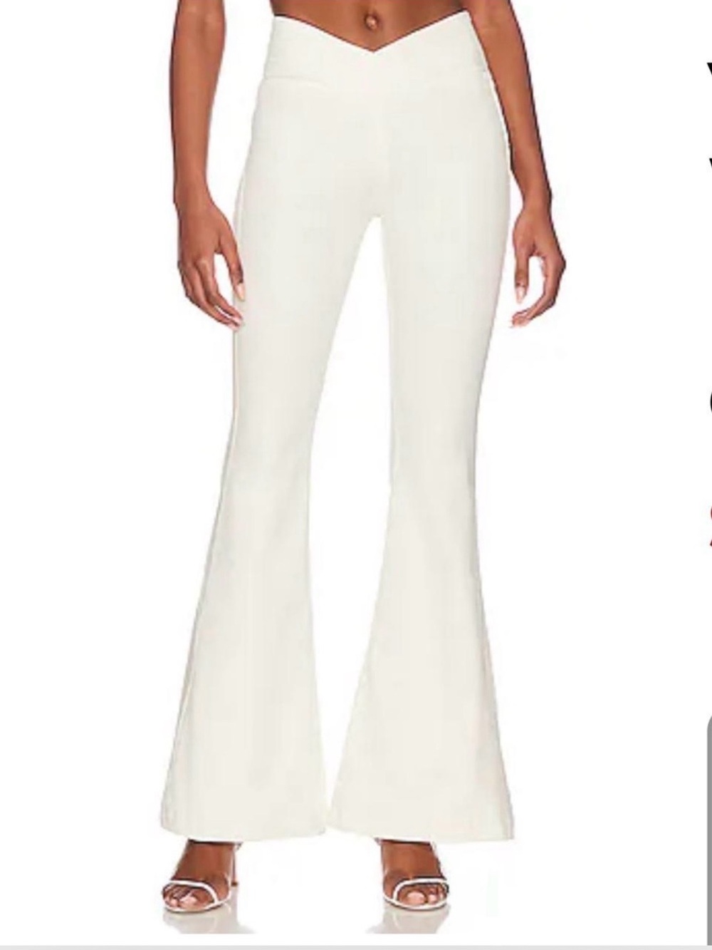 High-Rise V-Front Flare Pants in Ivory we the free sz 31